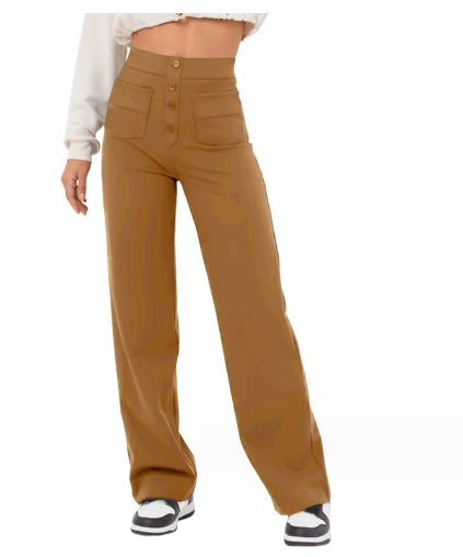 AMBER™ | Pantalon casual taille haute stretch