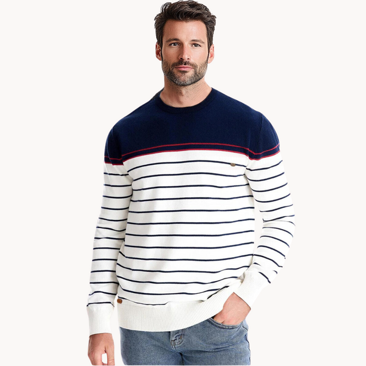 CHARLES™ | Pull en coton à rayures de l'Atlantique